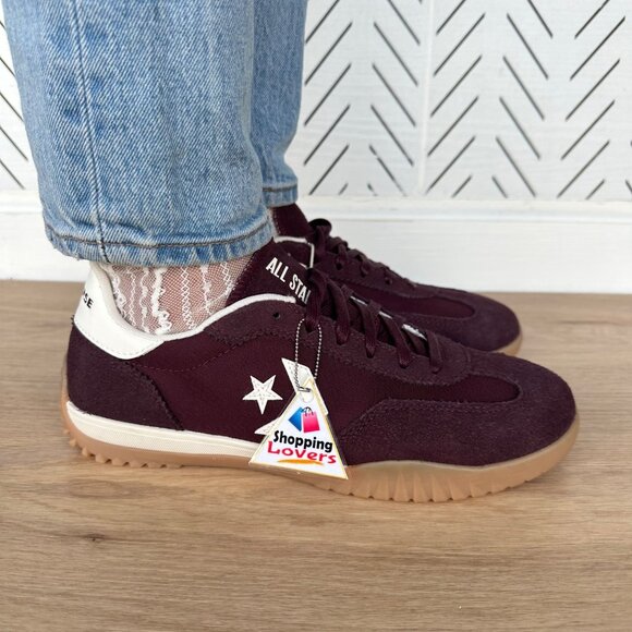 Converse Run Star Trainer Ox Sz 7 Womens Casual Shoes Suede Burgundy A13360C New - Picture 3 of 12